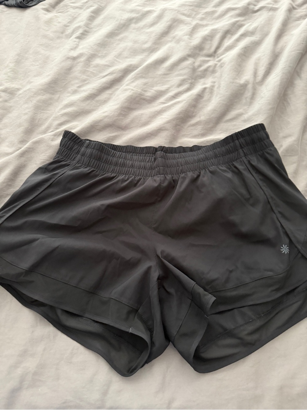 Athleta Black Athletic Short with Subtle Logo